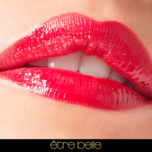 lip couture rojo de être belle cosmetics