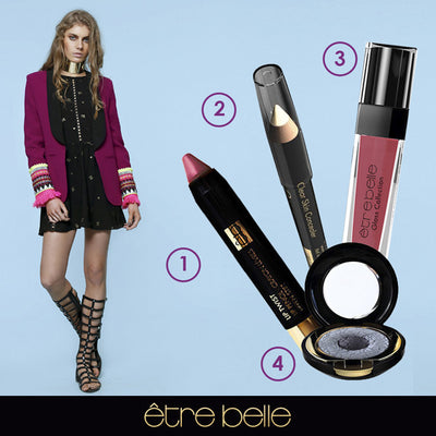 Look de moda y maquillaje: color morado