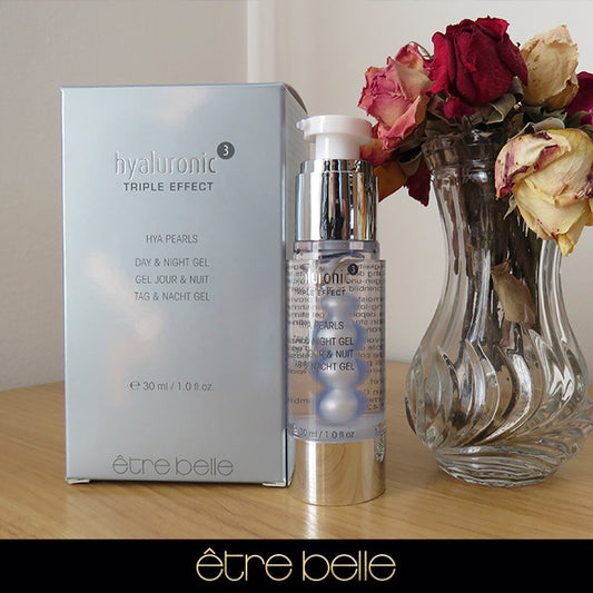 perlas de ácido hialurónico para hidratar el rostro de être belle cosmetics