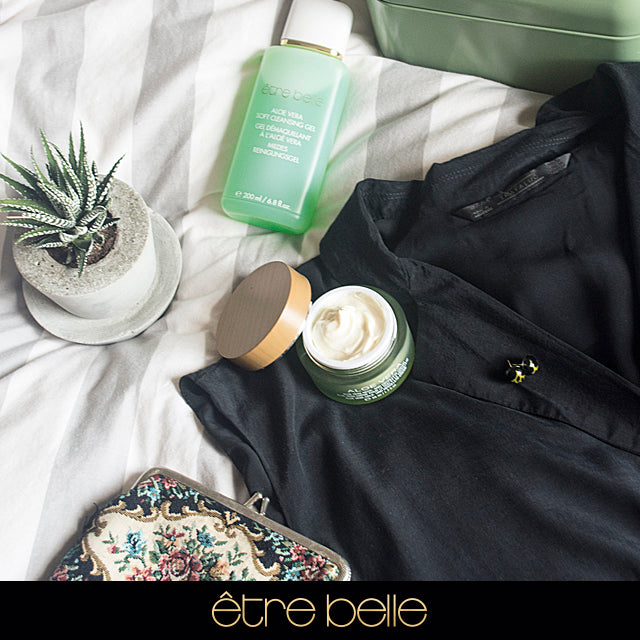 cosmética con Aloe Vera para rostro, cuello y escote de être belle cosmetics